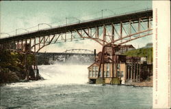 Monroe Street Bridge and Falls Spokane, WA Postcard Postcard