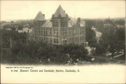 Masonic Temple and Sandusky Harbor Postcard