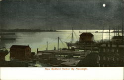 New Bedford Harbor by Moonlight Massachusetts Postcard Postcard