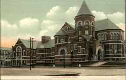 Library Lawrence, MA Postcard Postcard