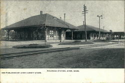 Railroad Station Ayer, MA Postcard Postcard