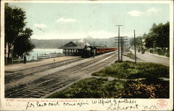 Railway Station, Weirs Lake Winnipesaukee, NH Postcard Postcard