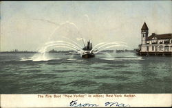 The Fireboat "New Yorker" in Action Postcard