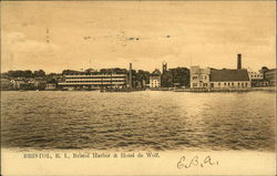 Bristol Harbor and Hotel de Wolf Rhode Island Postcard Postcard