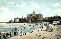 View of Beach Narragansett Pier, RI Postcard Postcard