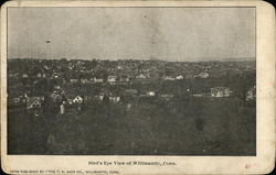 Bird's Eye View of Town Willimantic, CT Postcard Postcard