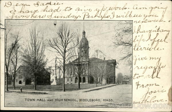 Town Hall and High School Middleboro Massachusetts