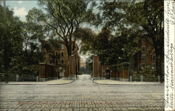 Cambridge Street Gate, Harvard College, Thayer Hall Massachusetts