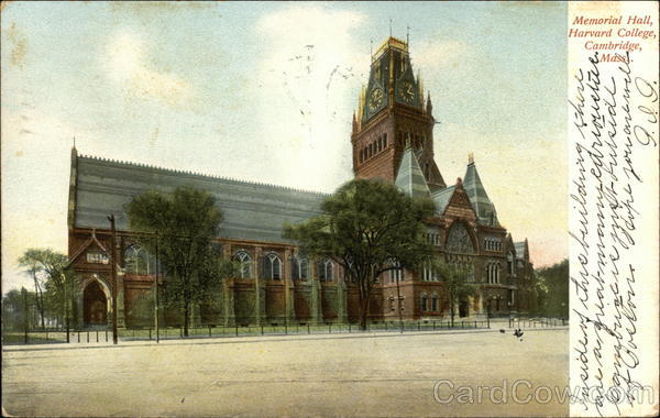 Harvard College - Memorial Hall Cambridge Massachusetts