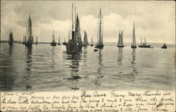 Misty Morning on New York Bay Postcard