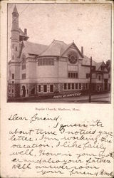 Baptist Church Marlboro, MA Postcard Postcard