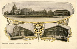 Trinity Church, Westminster Hotel, Art Museum, Public Library, Symphony Hall, Horticultural Hall Postcard