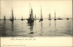 Misty Morning on New York Bay Postcard
