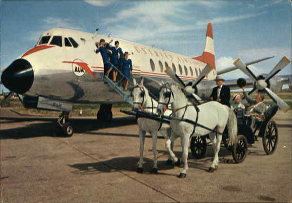 The Friendly Airline and a Horse Cart from Vienna Austria