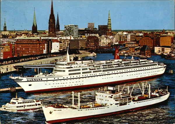 TS Hamburg an der Uberseebrucke Germany