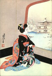 Maiko Girl and Golden Pavilion, Kyoto Asian