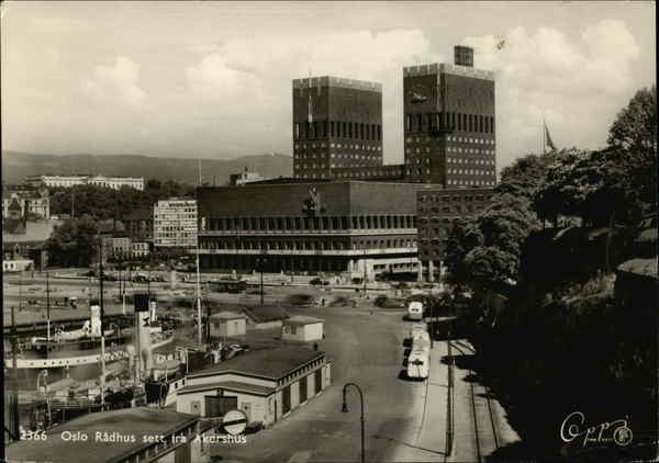 Radhus sett fra Akershus Oslo Norway
