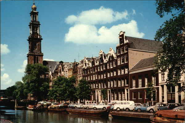 The Princes-canal with Westertower Amsterdam Holland