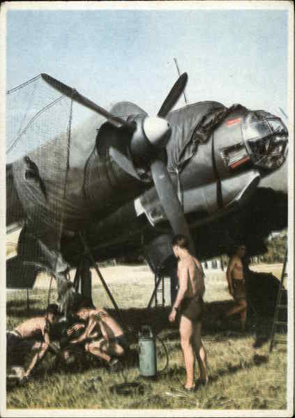 Working on Junkers Ju-88 Airplane Nazi Germany