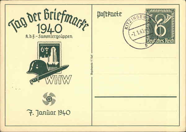 Briefmarsse Day, January 7, 1940 Germany Nazi Germany