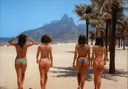Ipanema Beach, Bikinis Rio de Janeiro, Brazil Postcard Postcard
