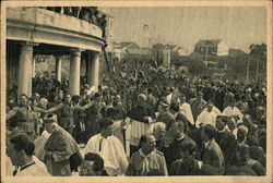 The Statue of Our Lady of Fatima being returned to the chapel Postcard