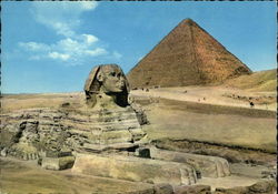 No 505. The Great Sphinx of Giza and Keops Pyramid Postcard