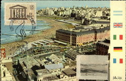 General View of Town and Beach Mar del Plata, Argentina Postcard Postcard