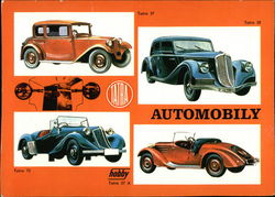 Tatra Automobiles 57, 52, 75, 57A Czech Republic Cars Postcard Postcard