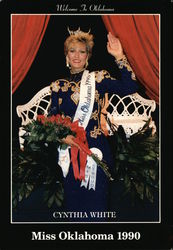 Cynthia White Miss Oklahoma 1990 Postcard