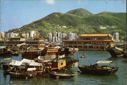 Floating Restaurants, Aberdeen Hong Kong, Hong Kong China Postcard Postcard