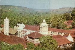 Sri Mangesh temple, Priol, Ponda. Portuguese India Postcard