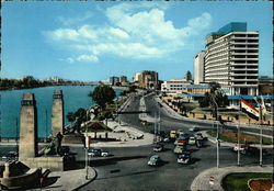 The Nile Corniche and Nile Hilton Hotel Postcard