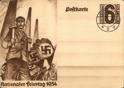 National Holidays 1934 Third Reich Postcard
