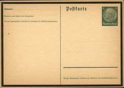 Blank Front, German Stamp on Back Postcard