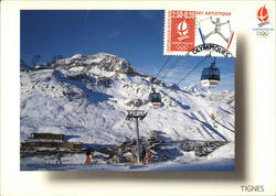 Olympic Station - Skiing Savore, France Postcard Postcard