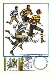 English Rugby Football Players 1871 Postcard