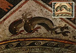 Eros-Hermes Mosaic from the House of Dolphins Postcard