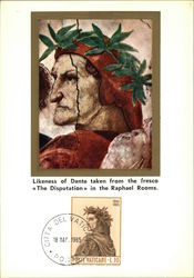 Likeness of Dante taken from the Fresco The Disputations in the Raphael Rooms Postcard