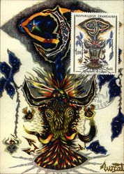 Tapestry, Moon and Bull, 1962 Postcard