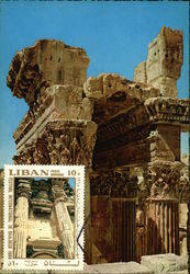 Columns of the Bacchus Temple Baalbeck, Lebanon Middle East Postcard Postcard