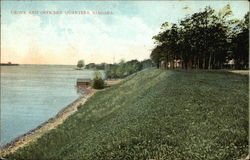 Grove and Officers' Quarters Postcard