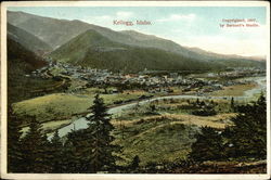 View of Kellogg From Mountain Idaho Postcard 