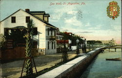 Sea Wall St. Augustine, FL Postcard Postcard
