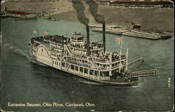 Excursion Steamer, Ohio River Postcard