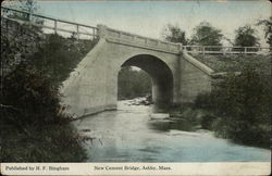 New Cement Bridge Ashby, MA Postcard Postcard