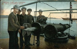 Torpedo Tube and Torpedo on U.S. Torpedo Boat Postcard