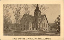 Free Baptist Church Pittsfield, ME Postcard Postcard