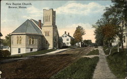 New Baptist Church Brewer, ME Postcard Postcard
