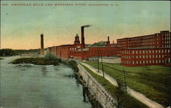 Amoskeag Mills and Merrimac River Manchester, NH Postcard Postcard